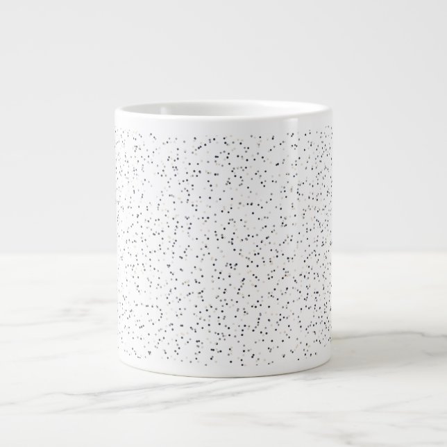 Små svartvita, Grått- och Cream-punkter på vita Jumbo Mugg (Framsidan)