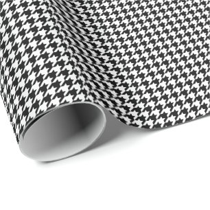 Små svartvita Houndstooth som slår in papper Presentpapper