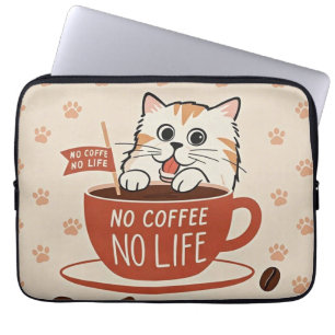 Små tass avtryck och kaffebönor Poster Laptop Fodral
