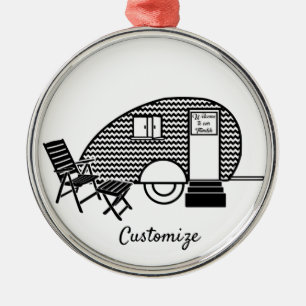 Små Teardrop Trailer Thunder_Cove Julgransprydnad Metall