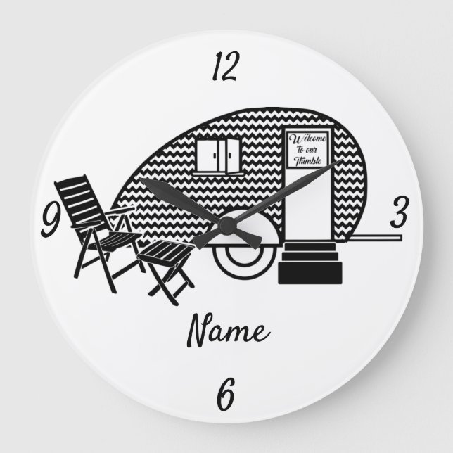 Små Teardrop Trailer Thunder_Cove Stor Klocka (Framsida)