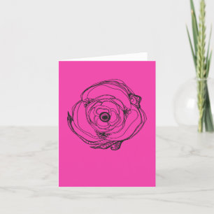 Små Teckning och Dikt-kort i Rosa ros Kort