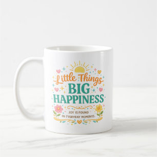 Små Ting Stor Lycka Färgglad Inspirerande Kaffemugg