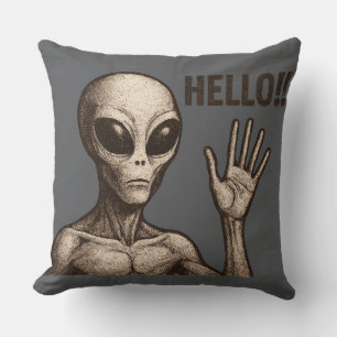 Små träffar: Alien Hälsning Kudde