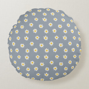 Små tusenskönor - dammig stålgrå rund kudde