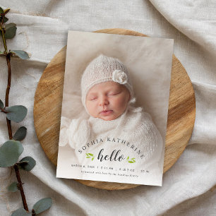 Små twigs Photo Overlay Birth Notice Meddelande