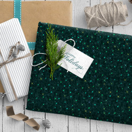 Små Twinkling Stars på Mörk Teal ID878 Presentpapper