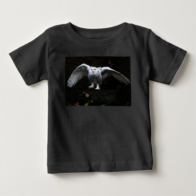 Små Uggla med öppen Vingar-iknanometri T Shirt (Framsida)