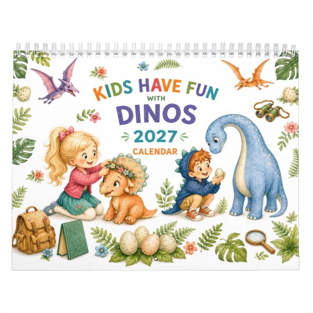 Små upptäckare & söta dinosaurier – Barn 2027 Kalender (Omslag)