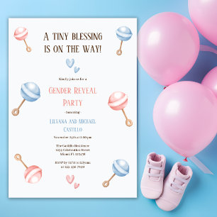 Små välsignelser finns på Genderna Reveal Party Inbjudningar