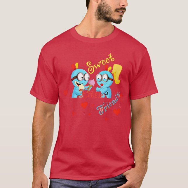 små vänner roliga t shirt (Framsida)