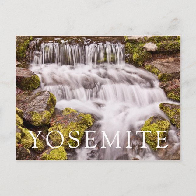 Små vattenfall i Yosemite Vykort (Framsida)