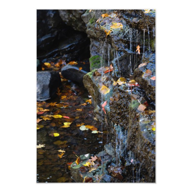 Små vattenfall över Sten Fototryck (Framsidan)