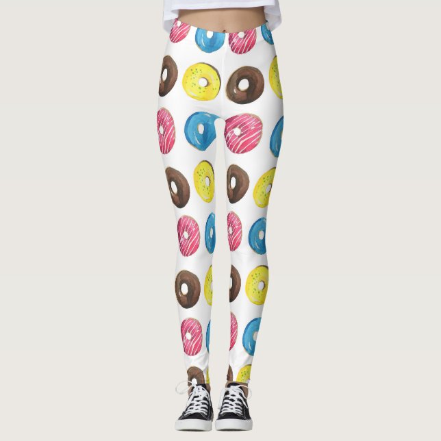 Små vattenfärgsknötter, sömlös mönster. leggings (Framsida)