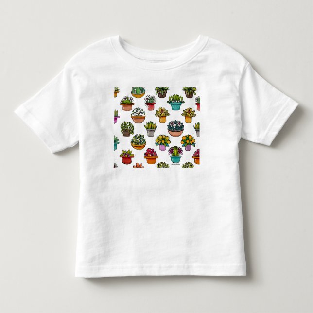 Små växter i krukor t shirt (Framsida)
