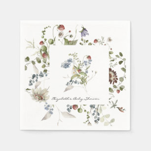 Små Vilda Blomma Blommig Baby Shower Servetter