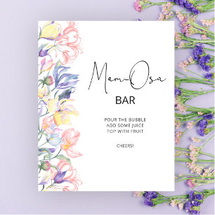 Små vilda blommor baby shower Mom-osa bar Poster