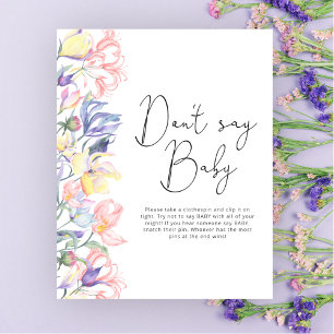 Små vilda blommor baby shower Säga inte baby Poster