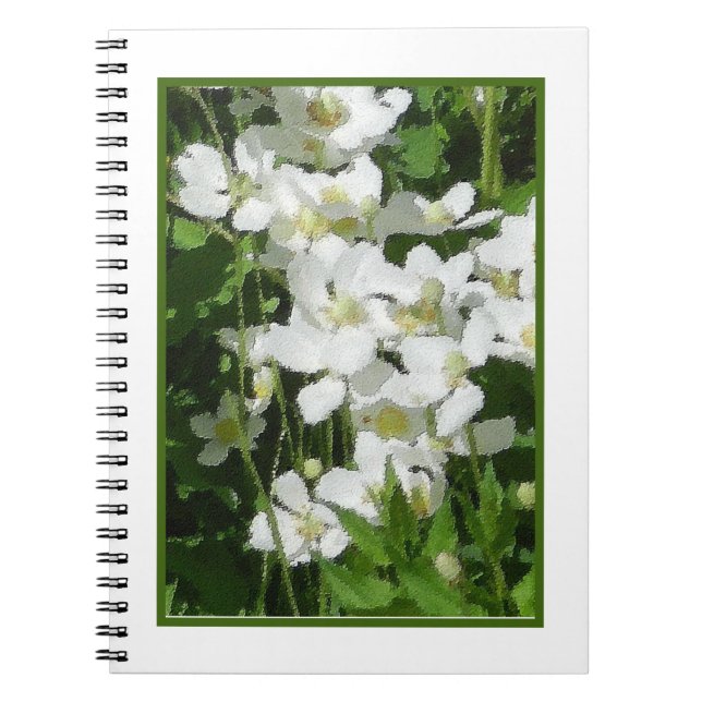 Små vita blommor anteckningsbok (Framsidan)