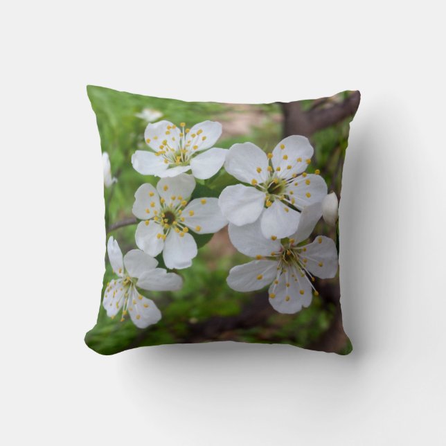 Små vita blommor kudde (Framsida)