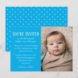 Små vita fläckar på Blating från Blue Photo Baby Inbjudningar
