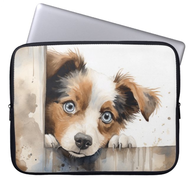 SMÅ VITA OCH BÄSTA HUND ÖVER FENCE LAPTOP FODRAL (Framsidan)