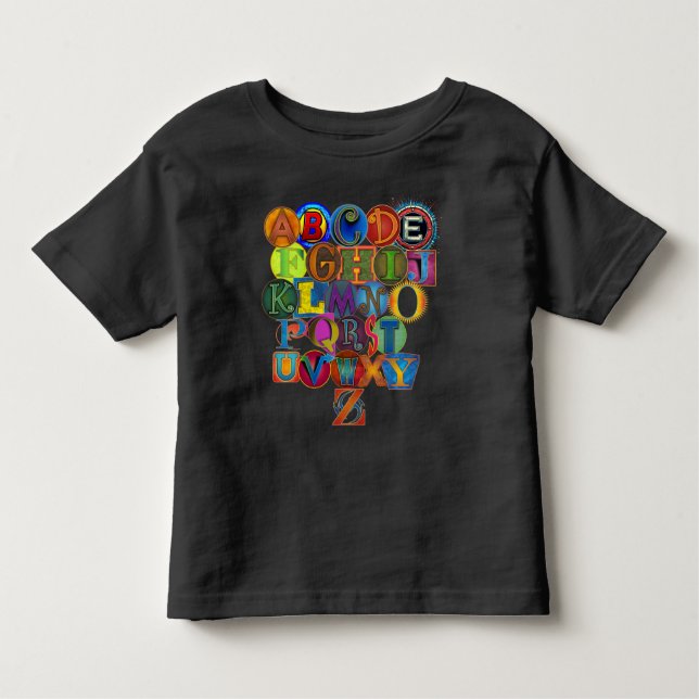 Småbarn Alphabet T Shirt (Framsida)