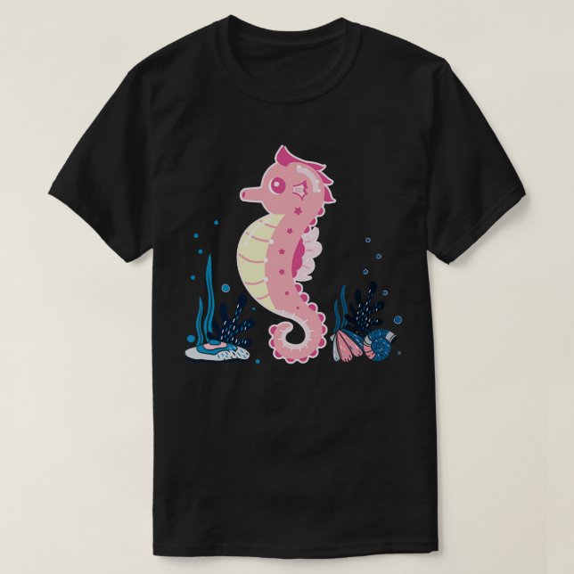 Småbarn Animal Gift Cute Seahorse T Shirt (Design framsida)