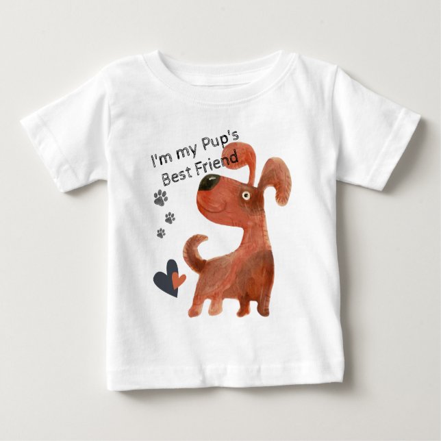 Småbarn Baby Cute Puppy T-Shirt (Framsida)