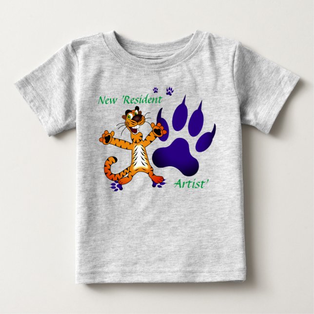 Småbarn Baby Tiger Tracks Areness T Shirt (Framsida)