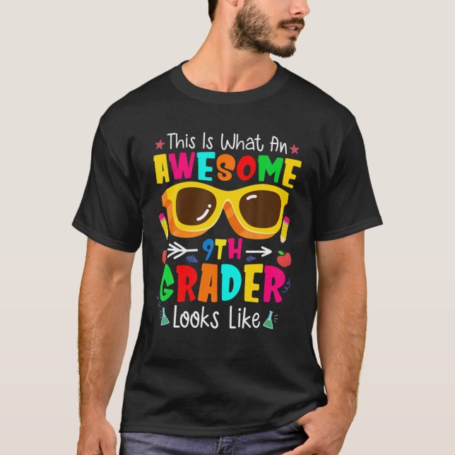 Småbarn Back to school 9Th Klass Fantastisk Nionde T Shirt (Framsida)