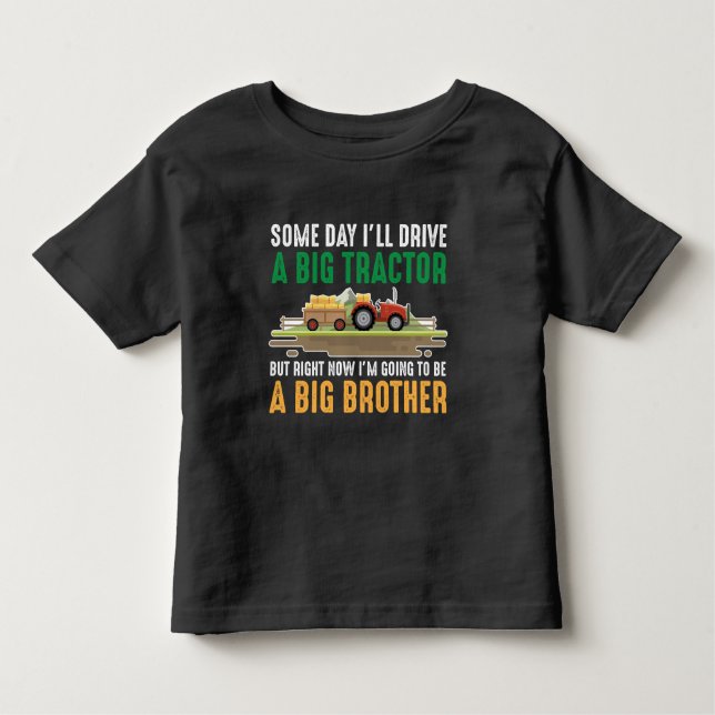 Småbarn Big Brother Graphic Tractor Syskon Son T Shirt (Framsida)