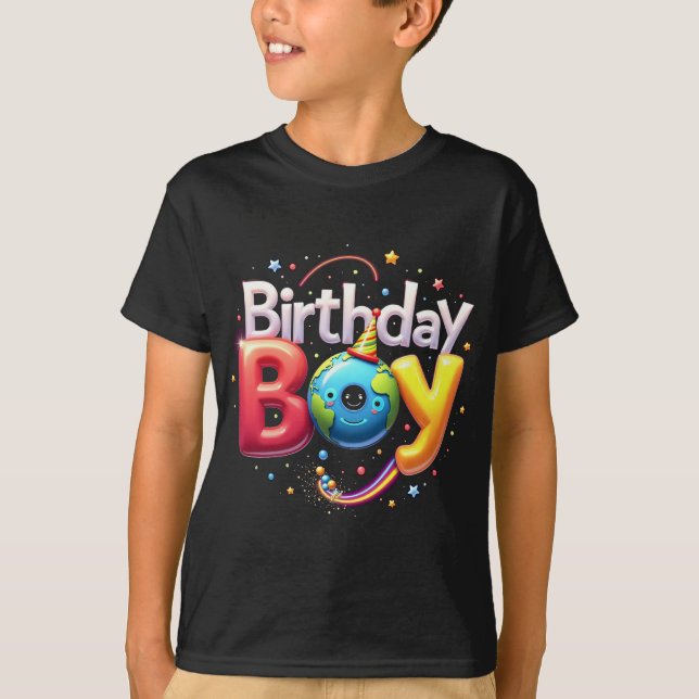 Småbarn Birthday Boy Tee - 1:a till 6e B-Day Party (Framsida)