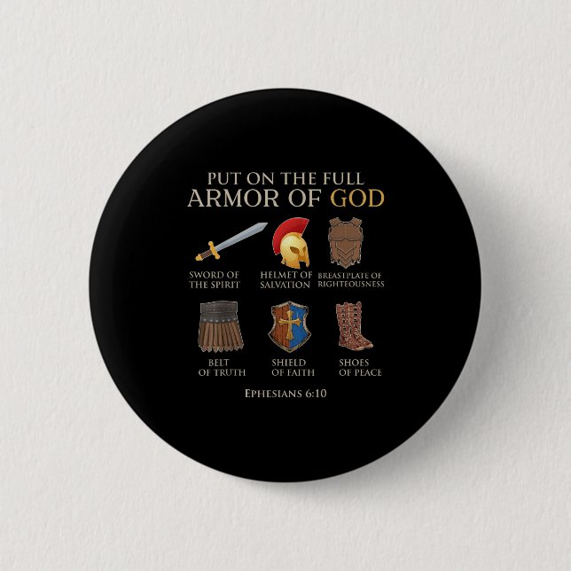 Småbarn Boy Armor of God Brother Son Manar Kid Chr Knapp (Framsida)
