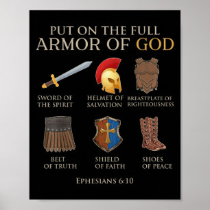 Småbarn Boy Armor of God Brother Son Manar Kid Chr Poster