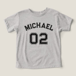 Småbarn Boy Black Namn Jersey Number Sports Cotton T Shirt