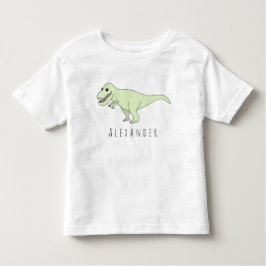 Småbarn Boy Doodle T-Rex Dinosaur med Namn T-shirt