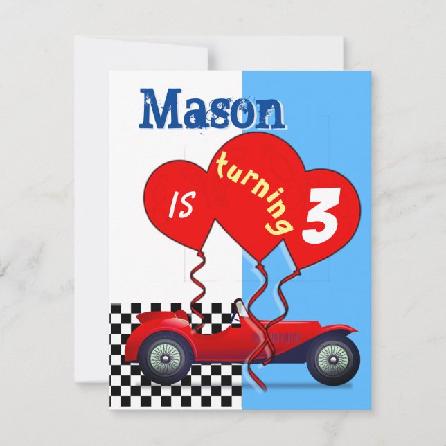 Småbarn Boy Födelsedagsfest inbjudan (Framsida)