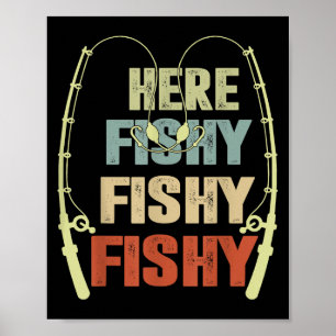 Småbarn Boy hit-fisy Funny Fishing Buddy B Fishe Poster