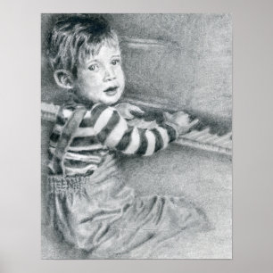 Småbarn Boy i Piano Poster