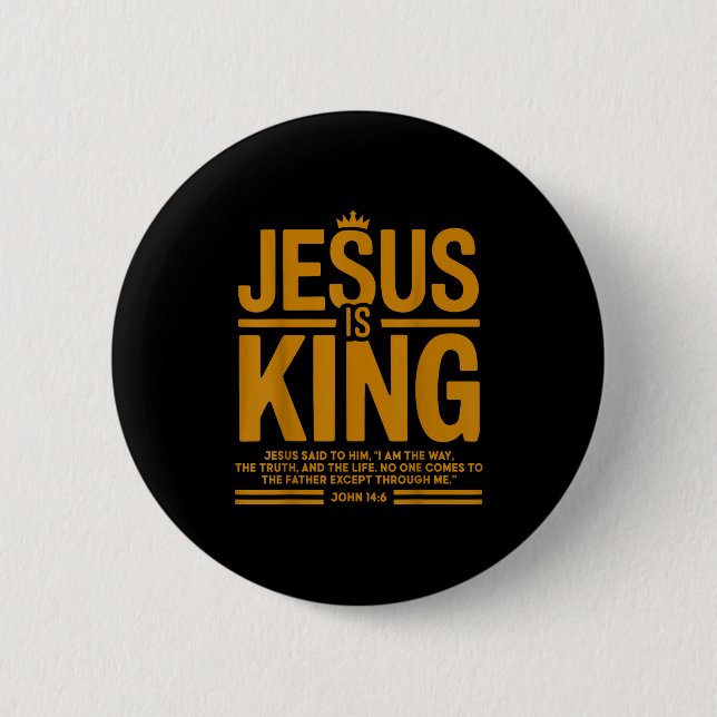 Småbarn Boy Jesus är Kung Camo Christian God Son S Knapp (Framsida)