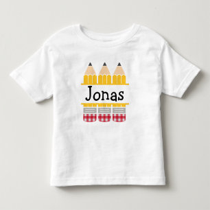 Småbarn Boy Personlig Play Pencil Trio T Shirt