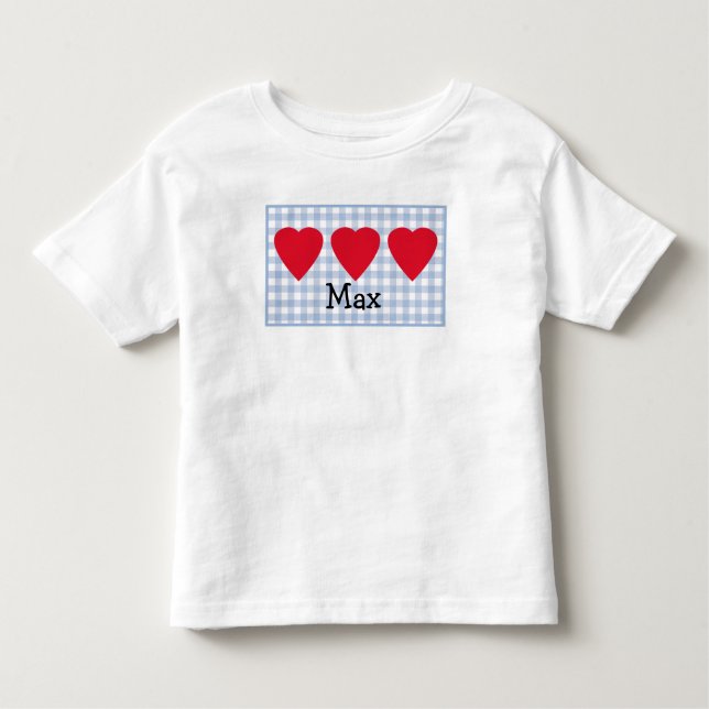 Småbarn Boys Valentine Heart med Blue Play T Shirt (Framsida)