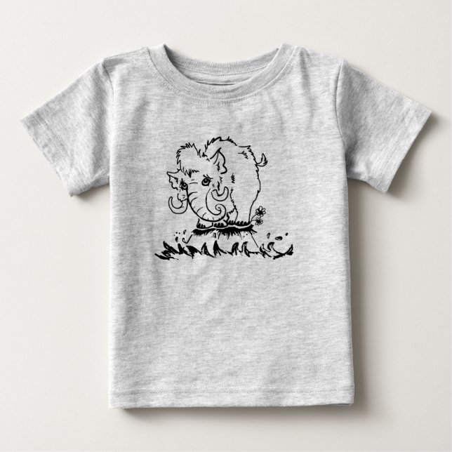 Småbarn Cute Baby Mammoth T-Shirt (Framsida)
