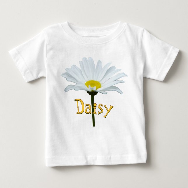 Småbarn Daisy T-shirt Personalize Daisy Baby Shirt (Framsida)