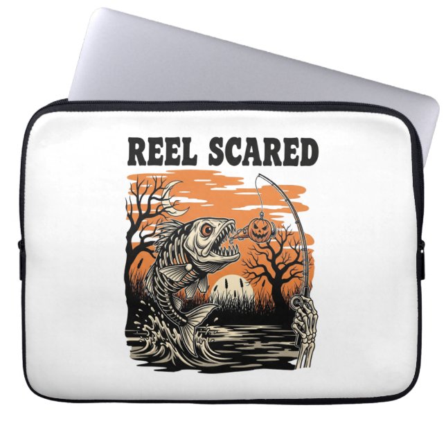 Småbarn Fishing Halloween Laptop Fodral (Framsidan)