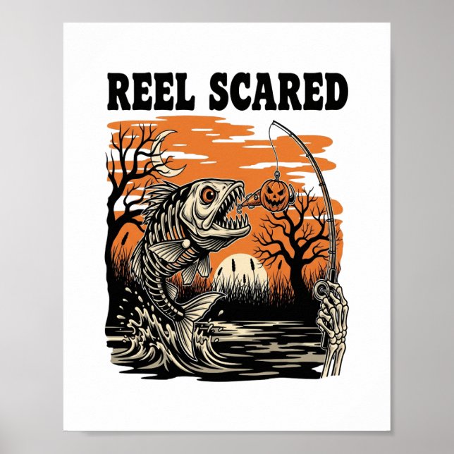 Småbarn Fishing Halloween Poster (Framsidan)