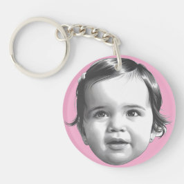 Småbarn Flicka Mood Lycklig eller Pouty Keychain