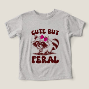 Småbarn Flicka Tvättbjörn Rolig Söt Men Vilddjursl T Shirt