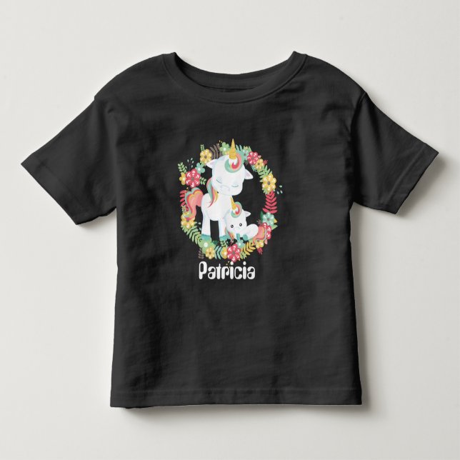 Småbarn-flickor, gulllig enmajs t-shirt (Framsida)